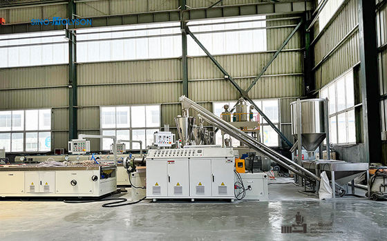 sino holyson HSJZ-65-132 37kw Motor Power WPC Door Frame Production Line / WPC PVC Wooden Door Frame Making Machine