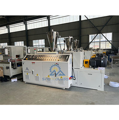38CrMoAl Twin Screw Extruder HSJZ-55/128 PVC Wall Panel Extrusion Line / Panel Manufacture Machinery