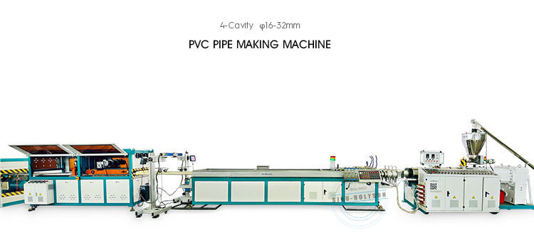 Sino Holyson  16mm Twin Screw Extruder Four Cavity Outlet Plastic PVC Pipe Making Machine Maufacture