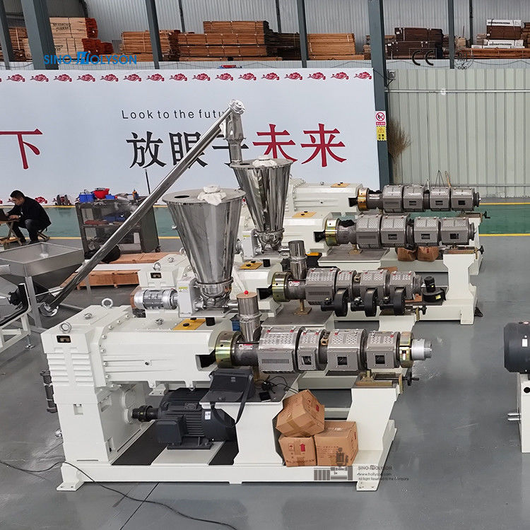 HSJZ-65/132 Conical Twin Screw Extruder Machine 37kw 150-250kg/hr